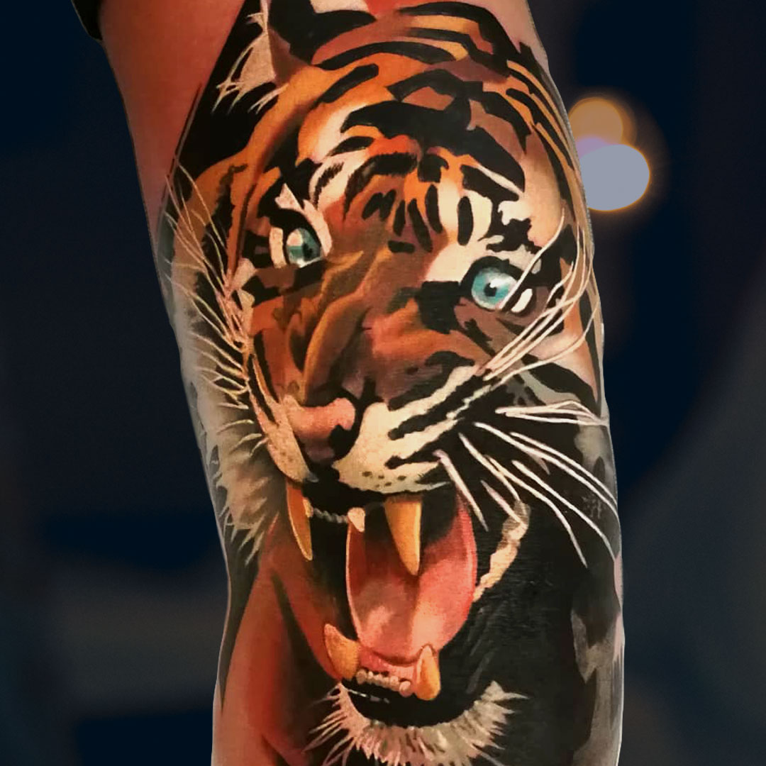 Pepa Heller Tiger Realistic Tattoo