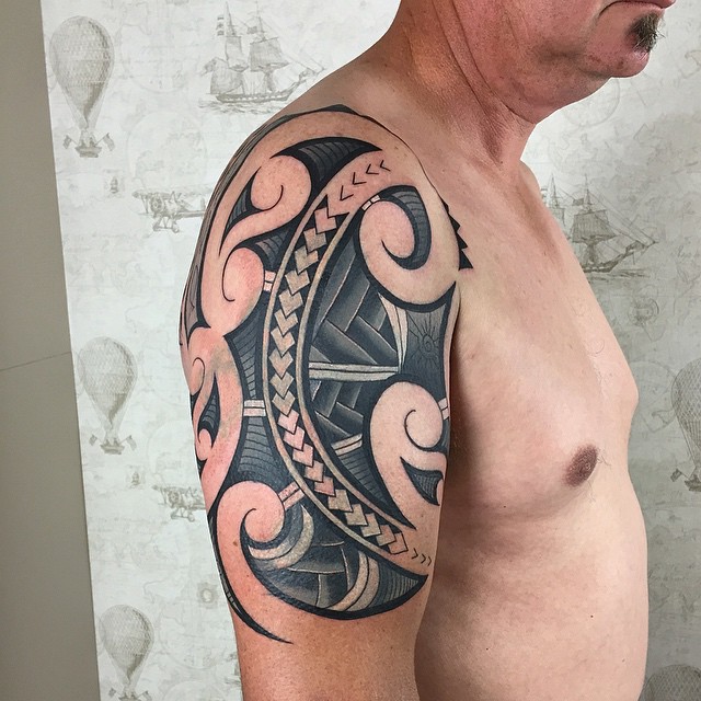 Dot work sleeve in progress. Done by Bosch Bradley from Doxology, Tauranga,  NZ. : r/tattoos